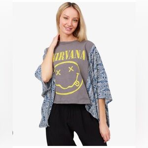 Shannon Passero Nirvana Grey Logo Bandana T-Shirt